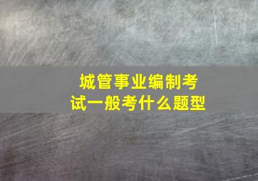 城管事业编制考试一般考什么题型