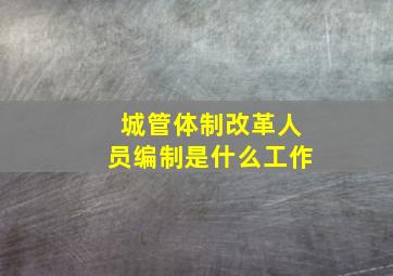 城管体制改革人员编制是什么工作