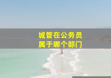 城管在公务员属于哪个部门