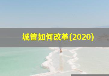 城管如何改革(2020)