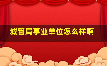 城管局事业单位怎么样啊