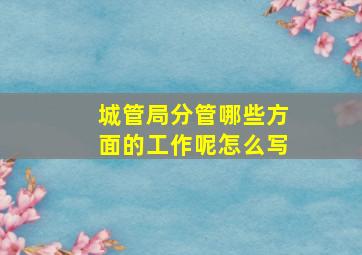 城管局分管哪些方面的工作呢怎么写