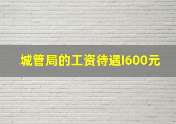 城管局的工资待遇I600元