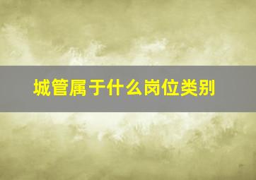 城管属于什么岗位类别