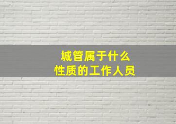 城管属于什么性质的工作人员