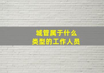 城管属于什么类型的工作人员