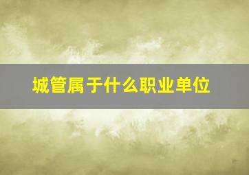 城管属于什么职业单位