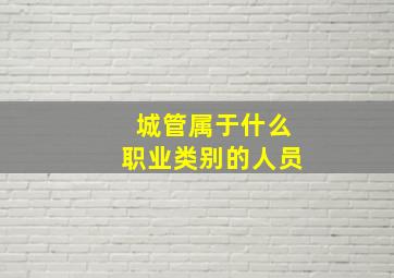 城管属于什么职业类别的人员