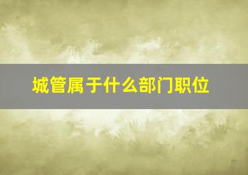 城管属于什么部门职位