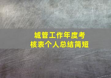 城管工作年度考核表个人总结简短