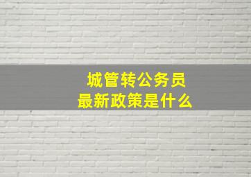 城管转公务员最新政策是什么