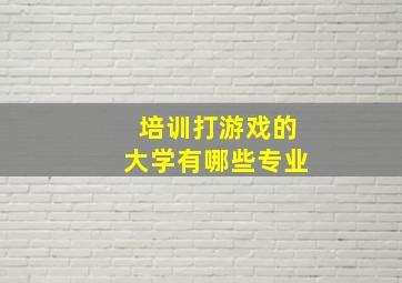 培训打游戏的大学有哪些专业