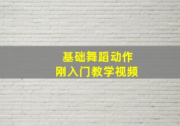 基础舞蹈动作刚入门教学视频