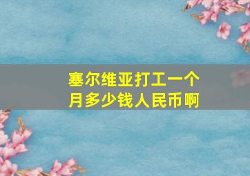 塞尔维亚打工一个月多少钱人民币啊