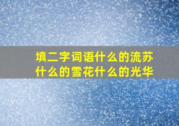 填二字词语什么的流苏什么的雪花什么的光华