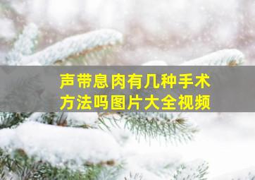 声带息肉有几种手术方法吗图片大全视频