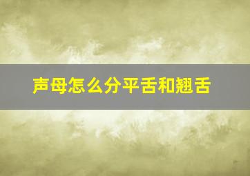 声母怎么分平舌和翘舌