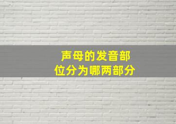 声母的发音部位分为哪两部分