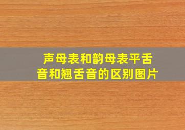 声母表和韵母表平舌音和翘舌音的区别图片