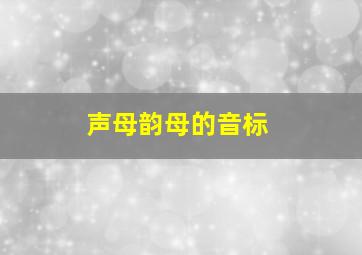 声母韵母的音标