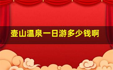 壶山温泉一日游多少钱啊