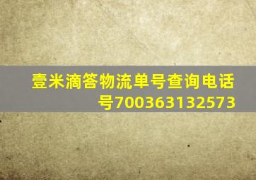 壹米滴答物流单号查询电话号700363132573