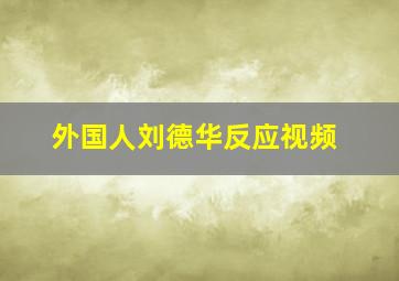 外国人刘德华反应视频