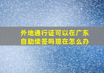 外地通行证可以在广东自助续签吗现在怎么办