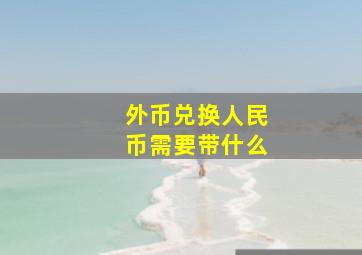 外币兑换人民币需要带什么