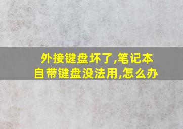 外接键盘坏了,笔记本自带键盘没法用,怎么办