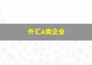 外汇a类企业