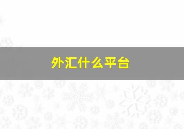 外汇什么平台