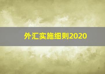 外汇实施细则2020