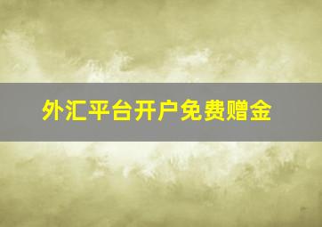 外汇平台开户免费赠金