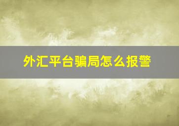 外汇平台骗局怎么报警