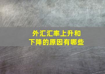 外汇汇率上升和下降的原因有哪些