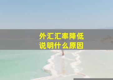 外汇汇率降低说明什么原因