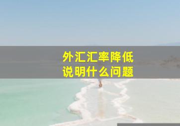 外汇汇率降低说明什么问题