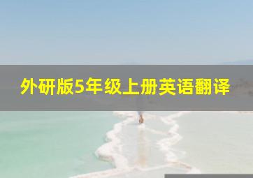 外研版5年级上册英语翻译