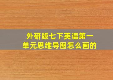 外研版七下英语第一单元思维导图怎么画的