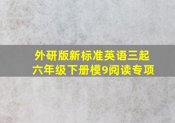 外研版新标准英语三起六年级下册模9阅读专项