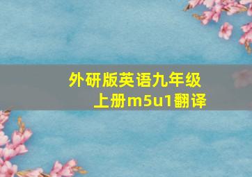 外研版英语九年级上册m5u1翻译