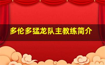 多伦多猛龙队主教练简介