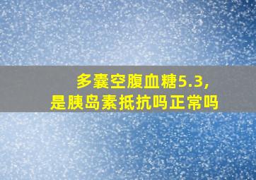 多囊空腹血糖5.3,是胰岛素抵抗吗正常吗