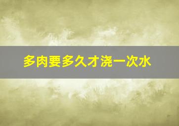 多肉要多久才浇一次水