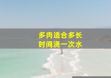 多肉适合多长时间浇一次水