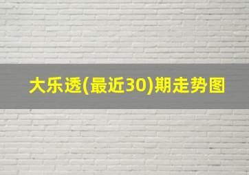 大乐透(最近30)期走势图