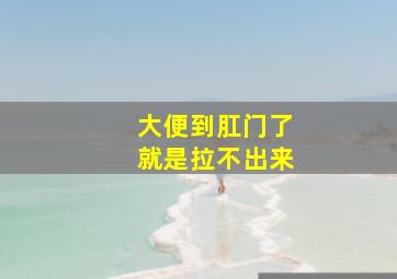 大便到肛门了就是拉不出来