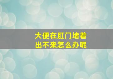 大便在肛门堵着出不来怎么办呢