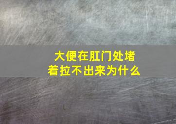 大便在肛门处堵着拉不出来为什么